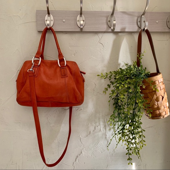 Fossil Handbags - Fossil red leather crossbody handbag
